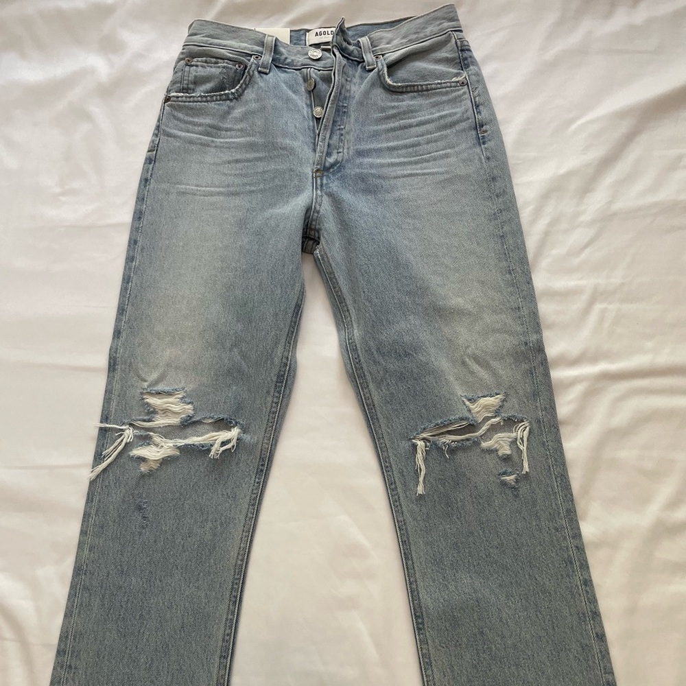 Agolde Riley High Rise Crop Straight Jeans. NWT!